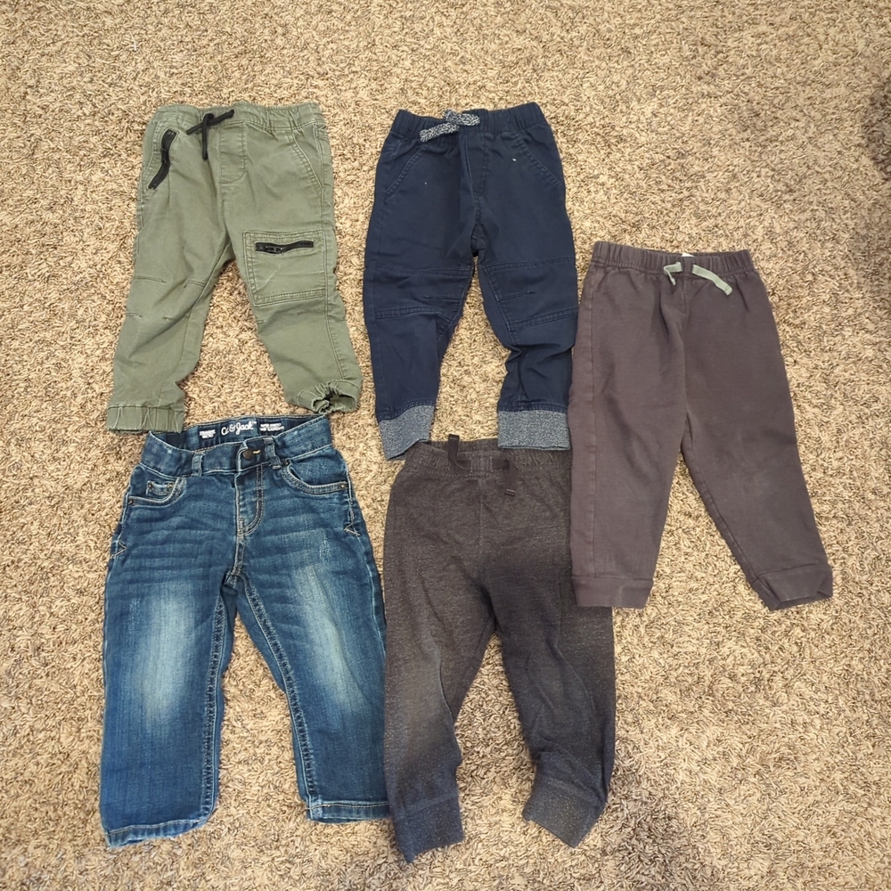 SOLD Cat & Jack Kids Sweatpants & Joggers Bundle - Green, Navy, Brown, Denim